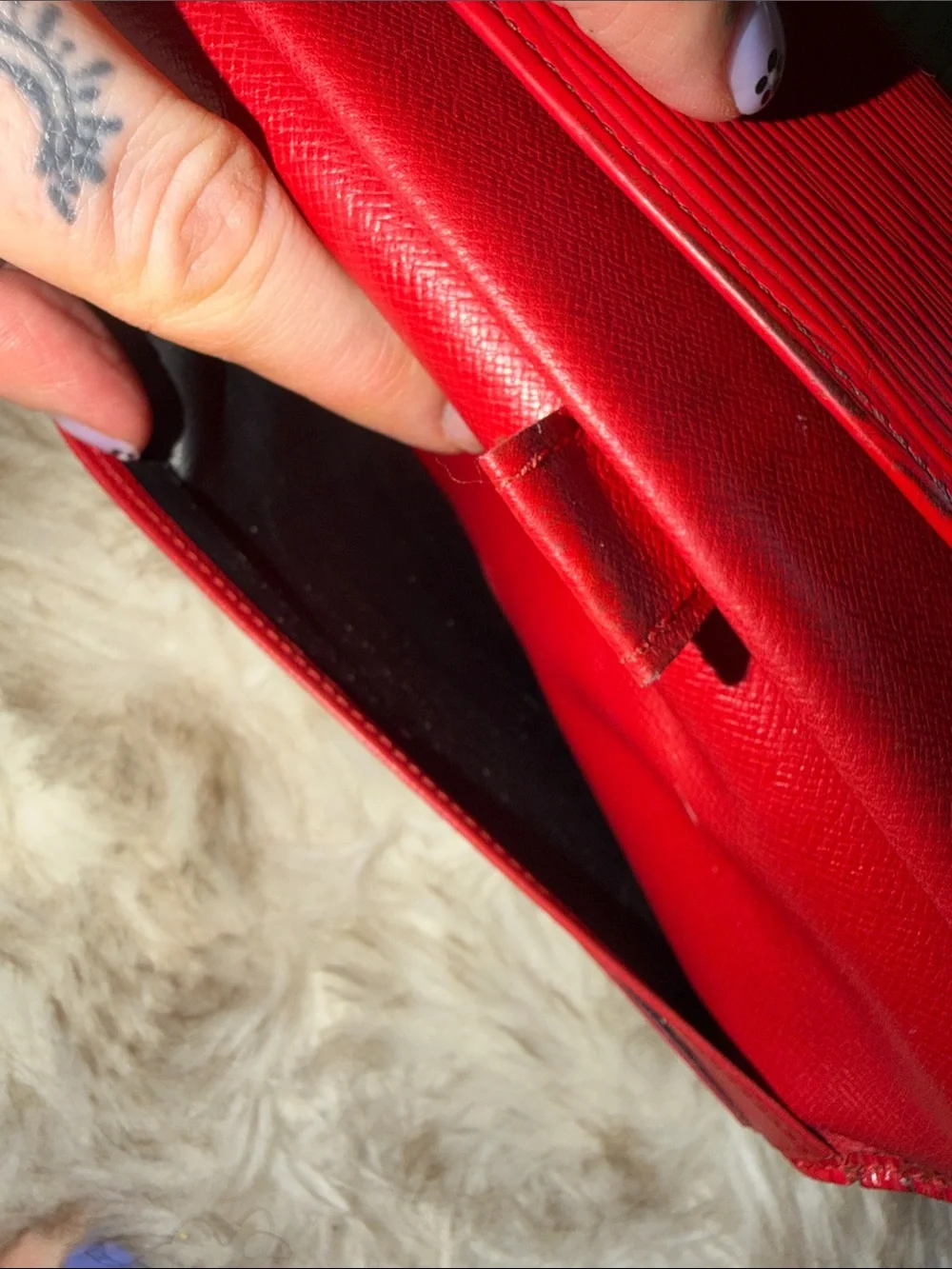 Louis Vuitton Red Epi Leather Card Wallet
